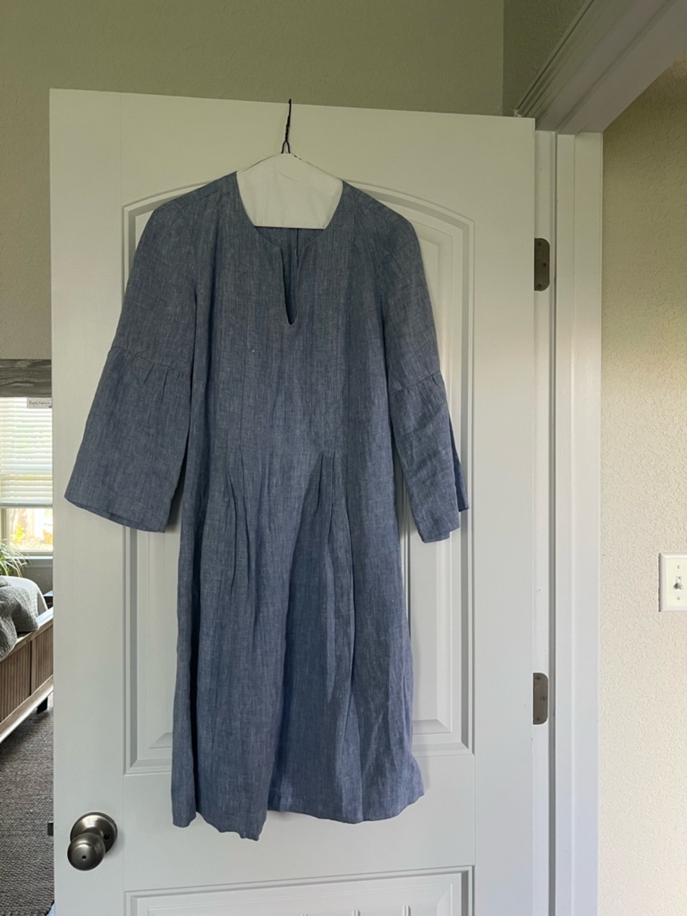 J. Jill Light Blue Linen Dress (knee length)